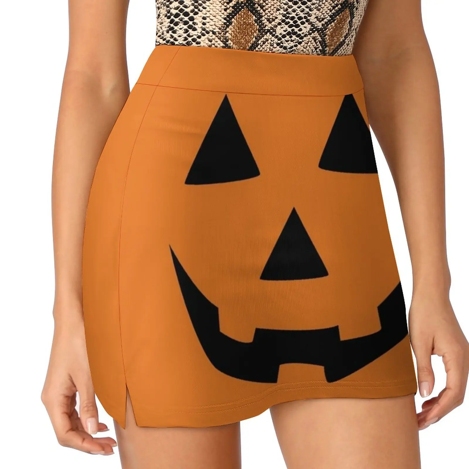 Jack-O-Lantern Women's skirt Aesthetic skirts New Fashion Short Skirts Pumpkin Jack Lantern Jack O Lantern Jackolantern Smiling