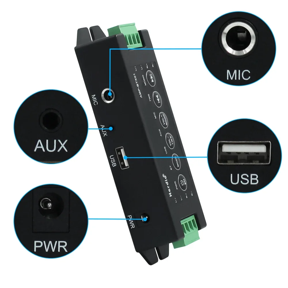 Caixa Amplificadora Herdio-Bluetooth para Alto-Falante de Teto, Adaptador de Energia, Receptor 4-Way, Estéreo, UE, EUA, Reino Unido, AU, 24V, 3A