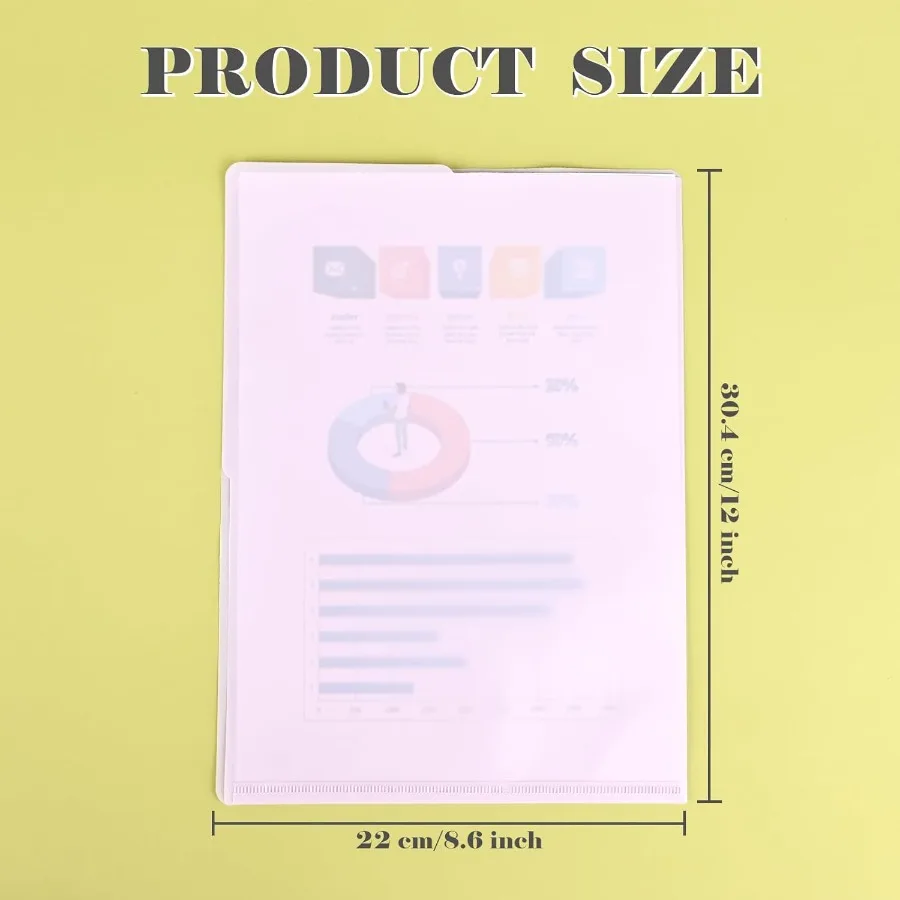 10 عبوات من مجلدات الملفات البلاستيكية بألوان متدرجة وأواني المشروع وأكمام بلاستيكية للورق 11 × 8.5 ihes مجلد المستندات ورقة Pr #2