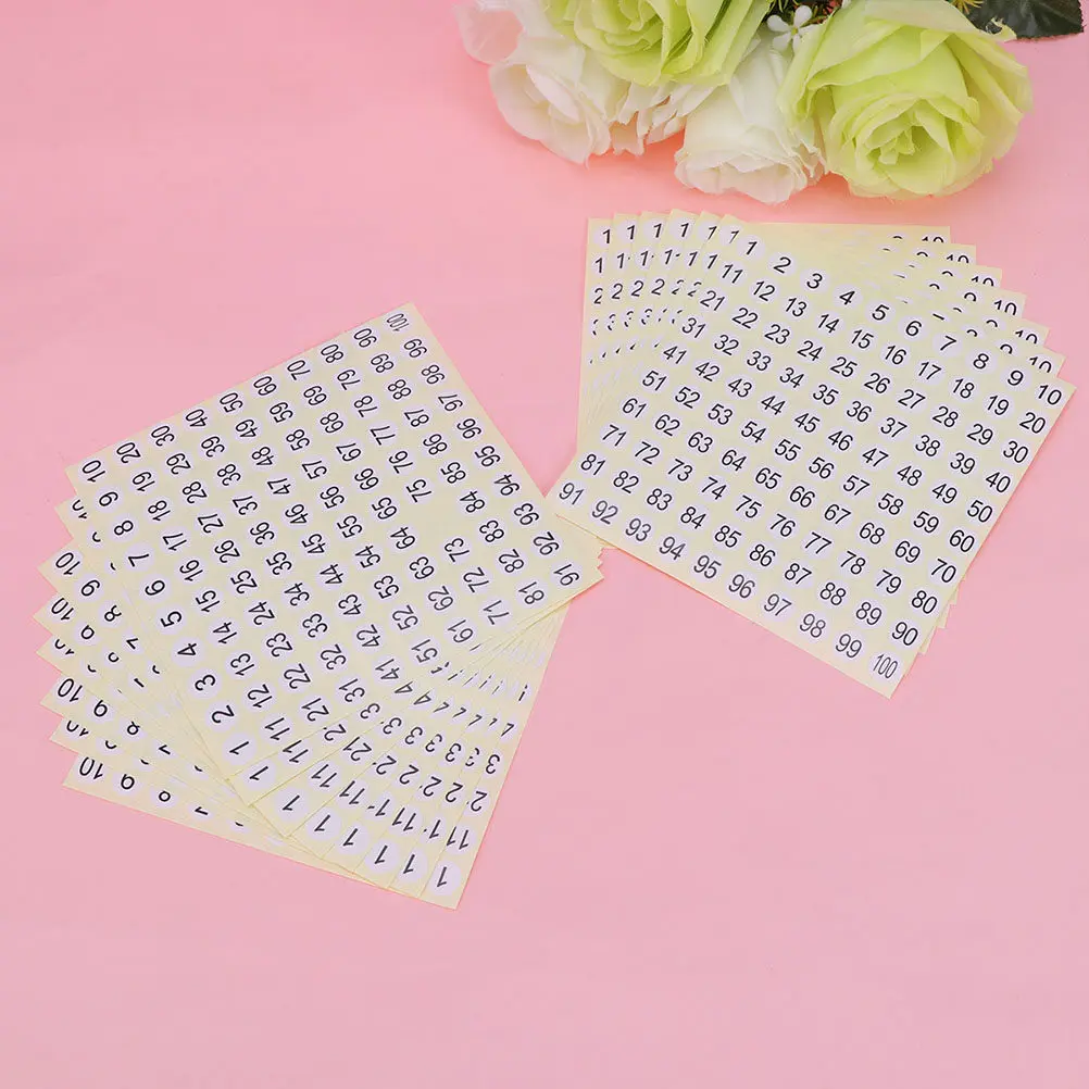 30Sheets 1-100 Number Stickers Premium Eco Friendly Self Adhesive Math Learning Aid for Education Paper Crafting Home