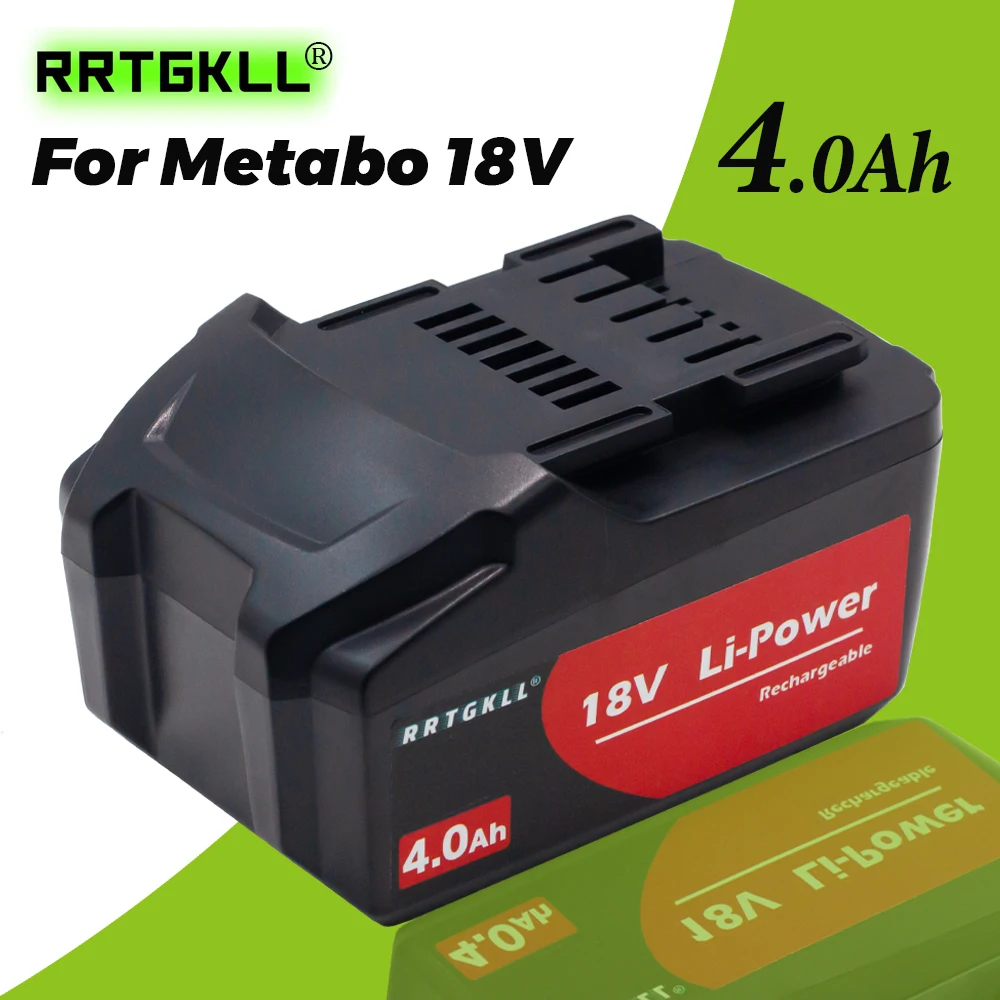 Latest Upgraded 18V 4.0Ah Battery for Metabo Cordless Power Tool Drill Drivers Wrench Hammers for Metabo 625592000 625591000