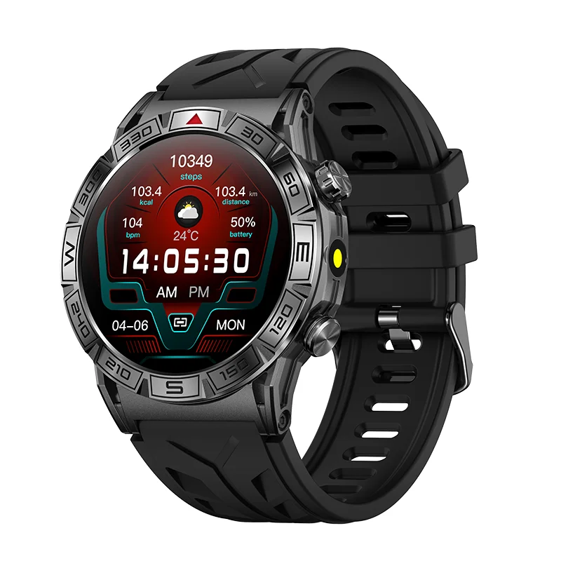 Outdoor GPS Smartwatch AMOLED high-definition Display Heart Rate, Blood Pressure, Health Monitoring, Bluetooth call, Waterproof