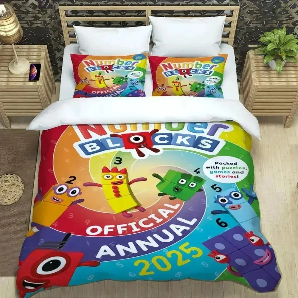 N-Number-Blocks cartoon print Bedding Sets exquisite supplies set duvet cover bed comforter set bedding set luxury birthday gift