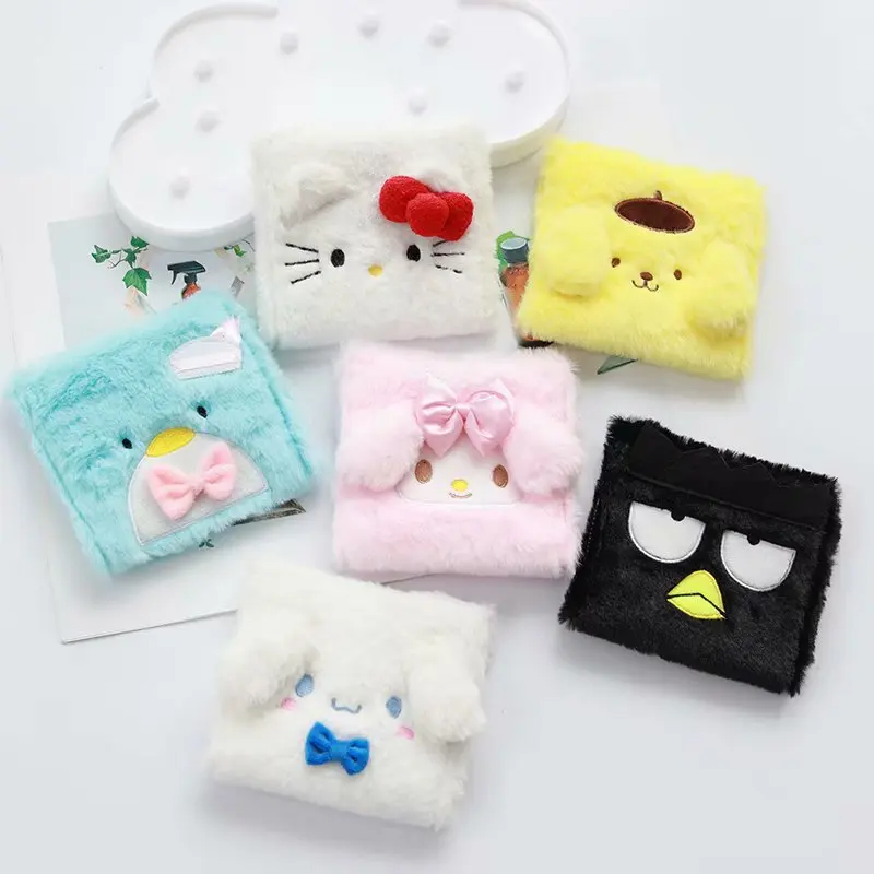 Hello Kitty Cinnamoroll Anime Kawaii Sanrio Plush Tampon Storage Bag Cute Cartoon My Melody Handbag Lovely Toys for Girls