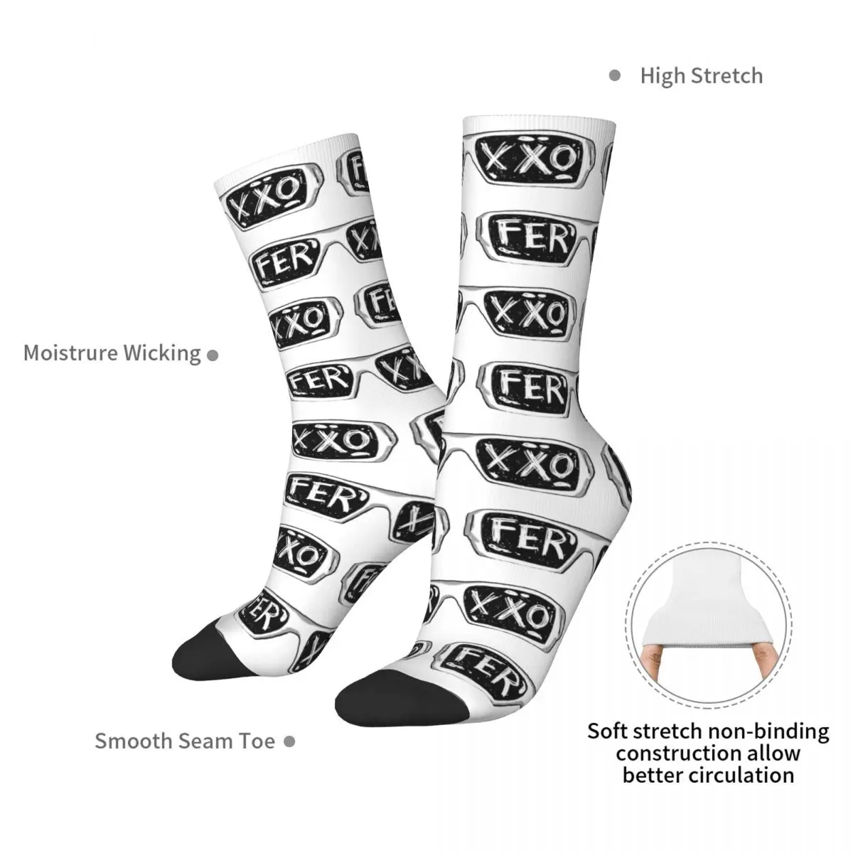 Ferxxo Glasses - Feid Logo Classic Sticker Socks Harajuku Quality Stockings All Season Long Socks Accessories for Unisex Gifts