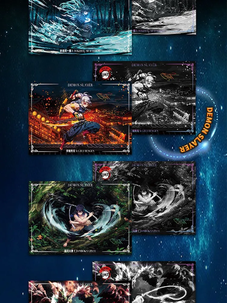 New Demon Slayer Cards Kimetsu No Yaiba Booster Box Anime Figures Kamado Nezuko Nr Hr Dp Character Collection Card Kids Toy Gift