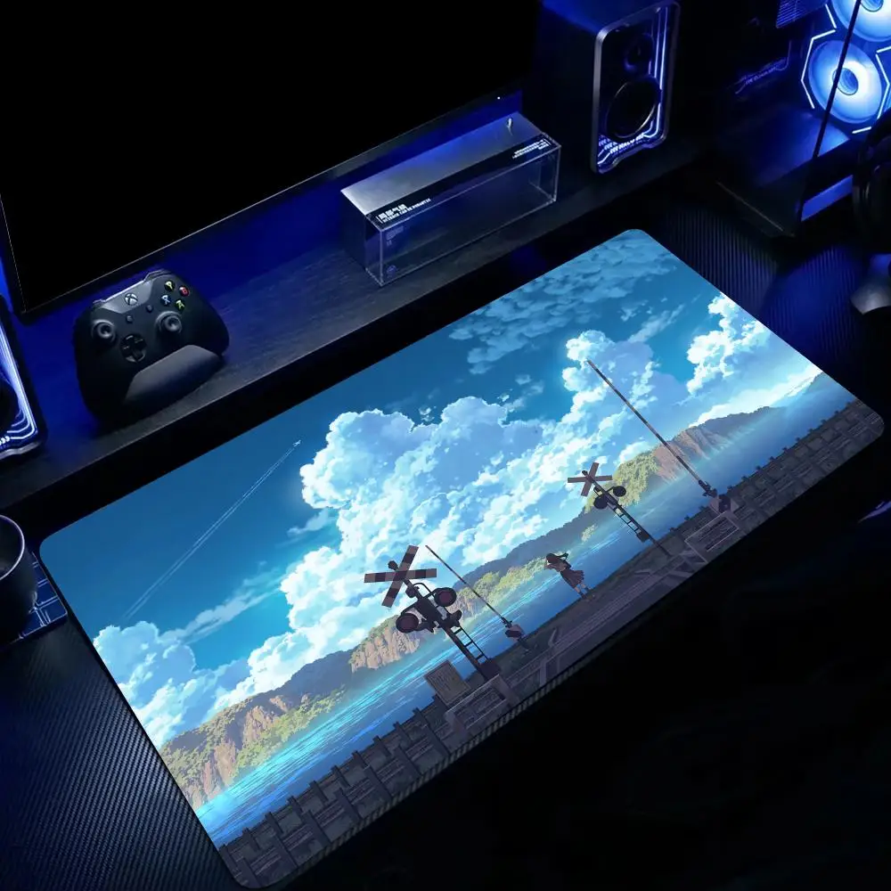 

Japanese Anime Style Illustration Design large Mouse Pad Desk Mat Non-Slip Stitched Edge office mat Gaming pad mousepads mauspad