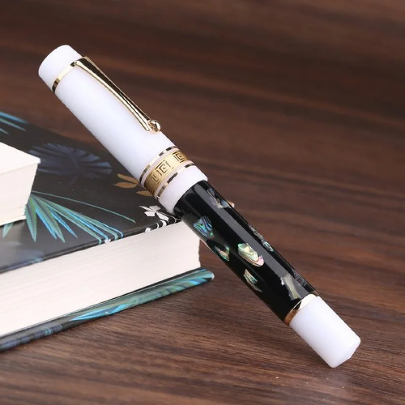 Pluma estilográfica de resina y concha A+Majohn M400, punta EF/F con convertidor, bolígrafo de regalo para escribir
