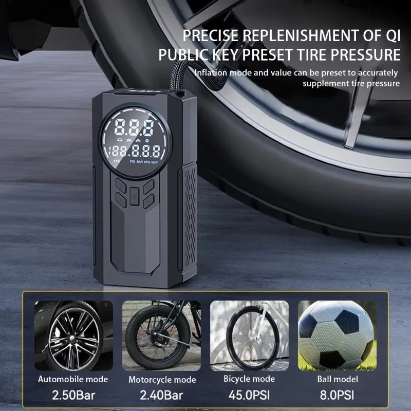 8000mAh Portable Emergency Jump Starter with Tire Inflators 150PSI Car Jump Starter Power Bank Battery Jump Starter