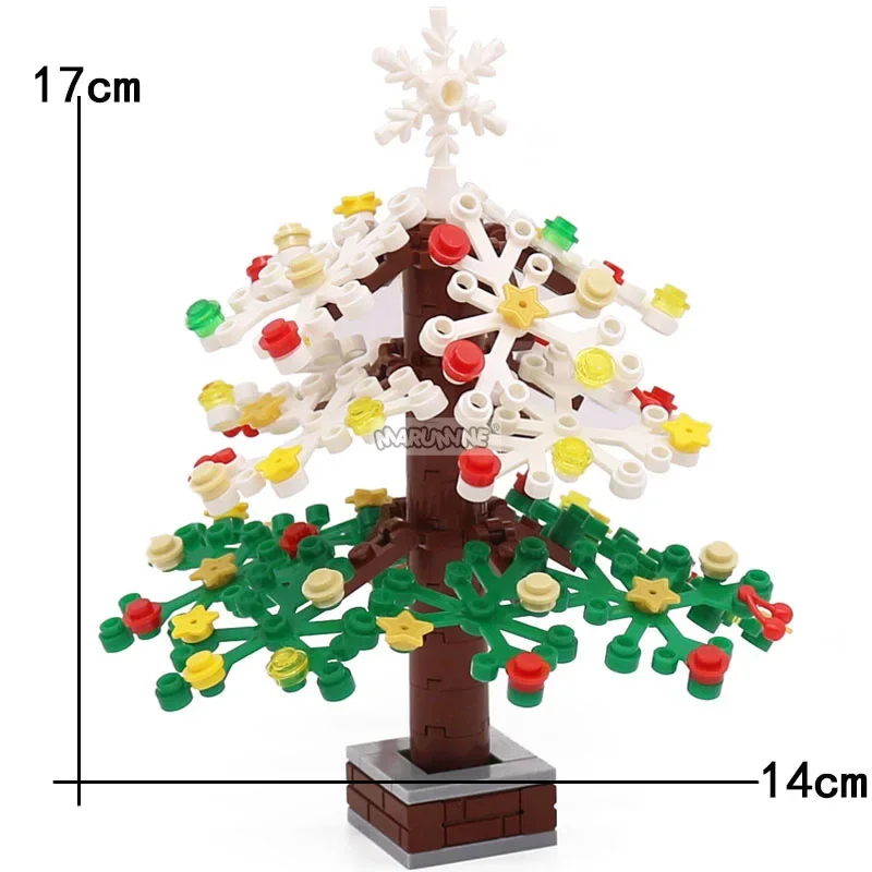 Marumine MOC Building Blocks Christmas Tree Plant Model Parts Set Classic Construction Bulk Accessories DIY Creative Gifts Toys