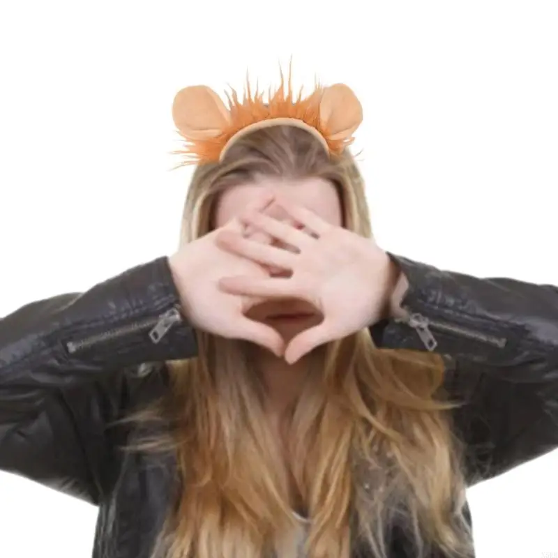 N5KB Animal Lion Trang phục đặt Lion Eo Đuôi Bowtie cho trẻ bé gái