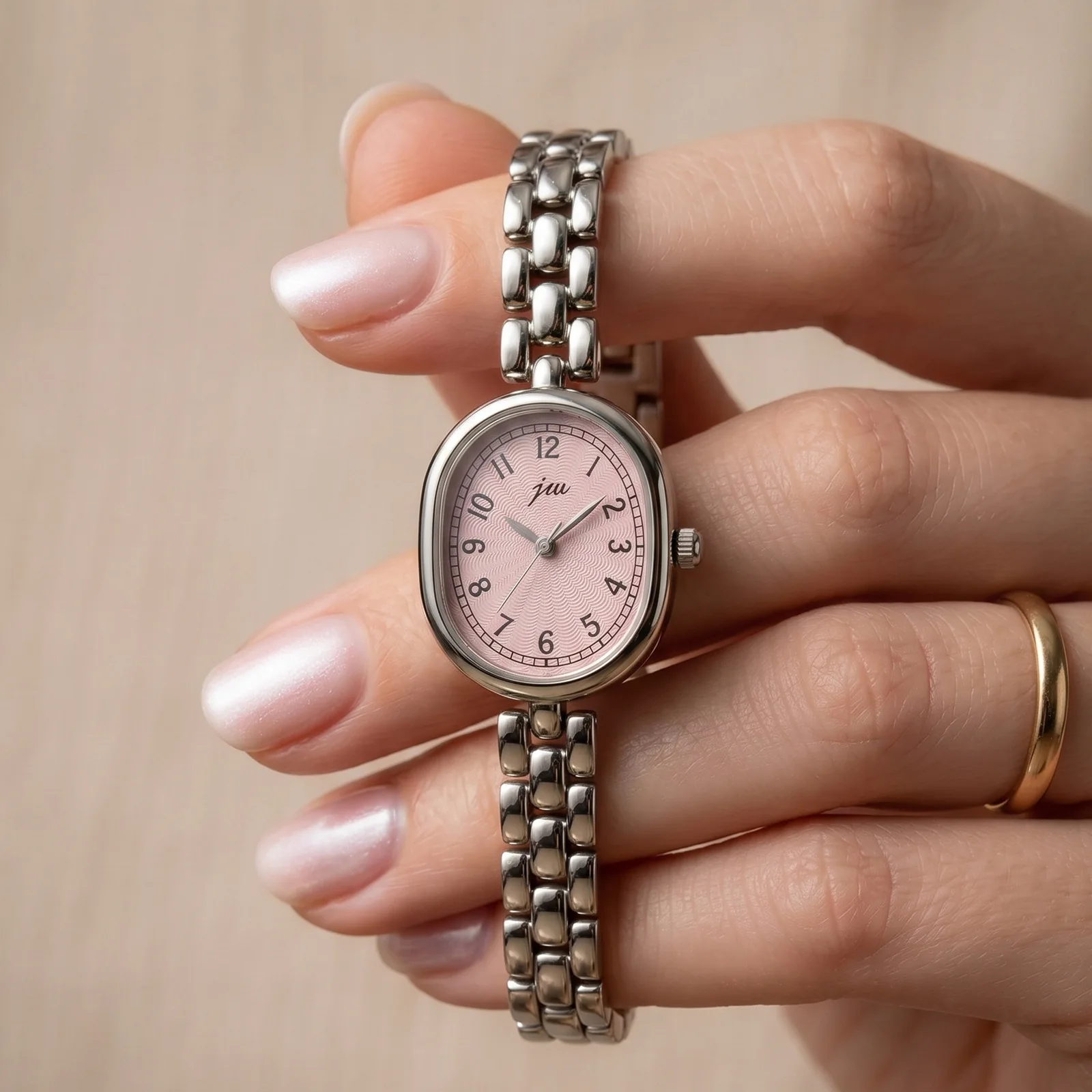 Watch Digital Dial Retro Oval Small Gold Watches Women Chain Strap Simple Female Fashion Light Luxury Quartz Clock Wristwatches