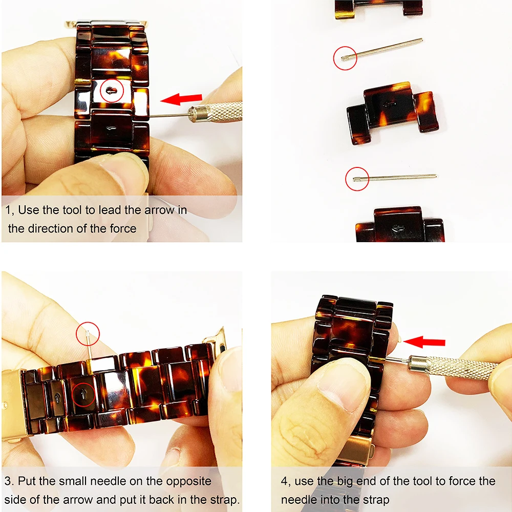 Resin Slim link strap for apple watch bands 44mm 40mm 41mm/45mm 38mm-45 mm bracelet iwatch series 9 8 7 6 5 4 3 SE Ultra 2 49mm