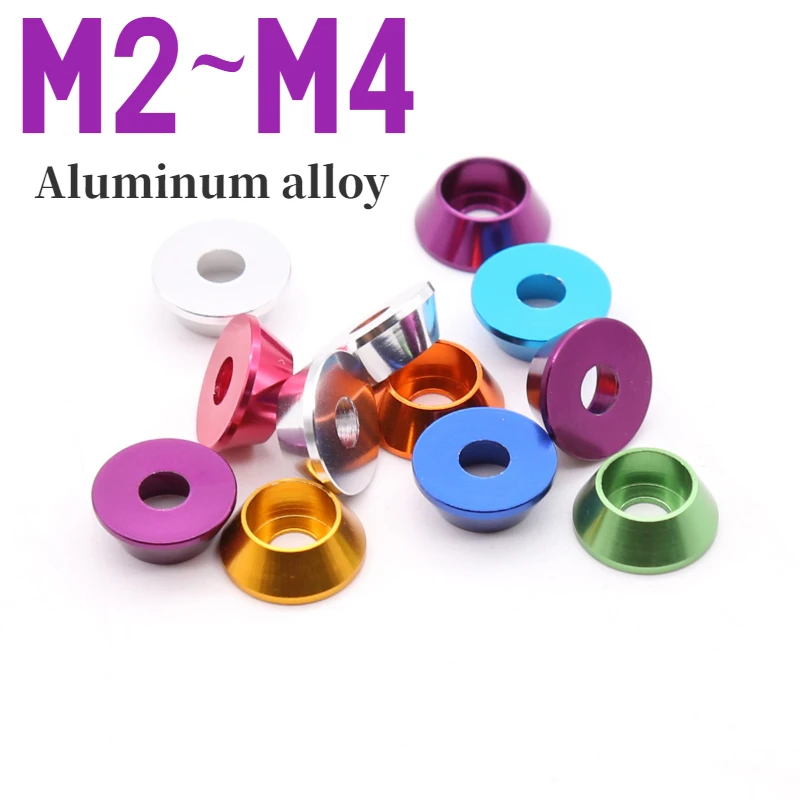 Colored Aluminum Alloy Cylindrical Head Convex Head Hexagonal Washer Cup Head Washer M2 M2.5 M3 M4 Conical Cup