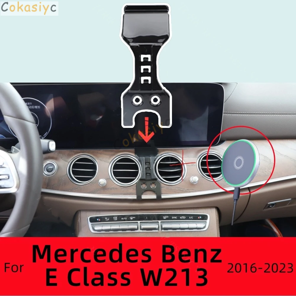 Suporte magnético do telefone do carro para mercedes benz e classe w213 2016-2023 carregamento sem fio especial suporte fixo base magsafe montagem