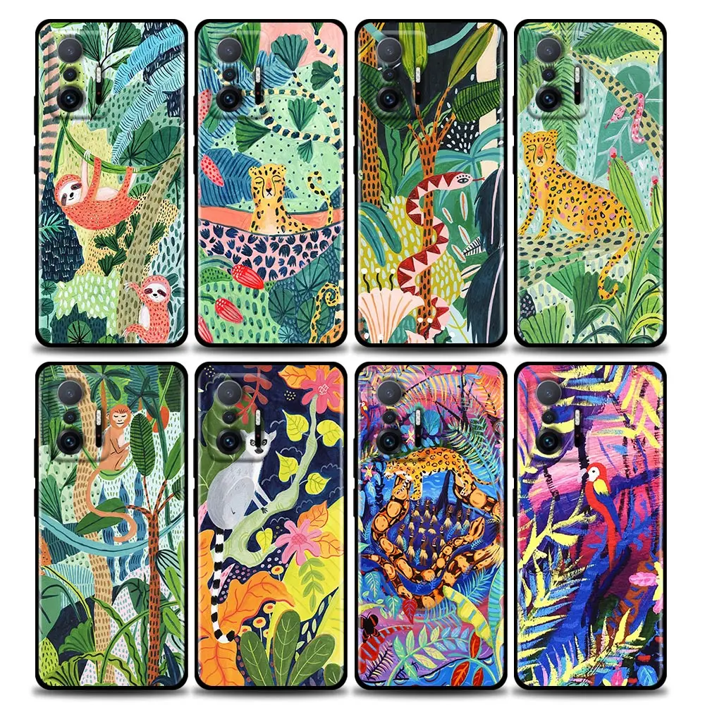 

Phone Case for Xiaomi Mi 12 12X 11 Lite 11X 11T X3 X4 NFC M3 F3 GT M4 Pro Lite NE 5G TPU Case Art Cartoon Anime Sloth Leopard