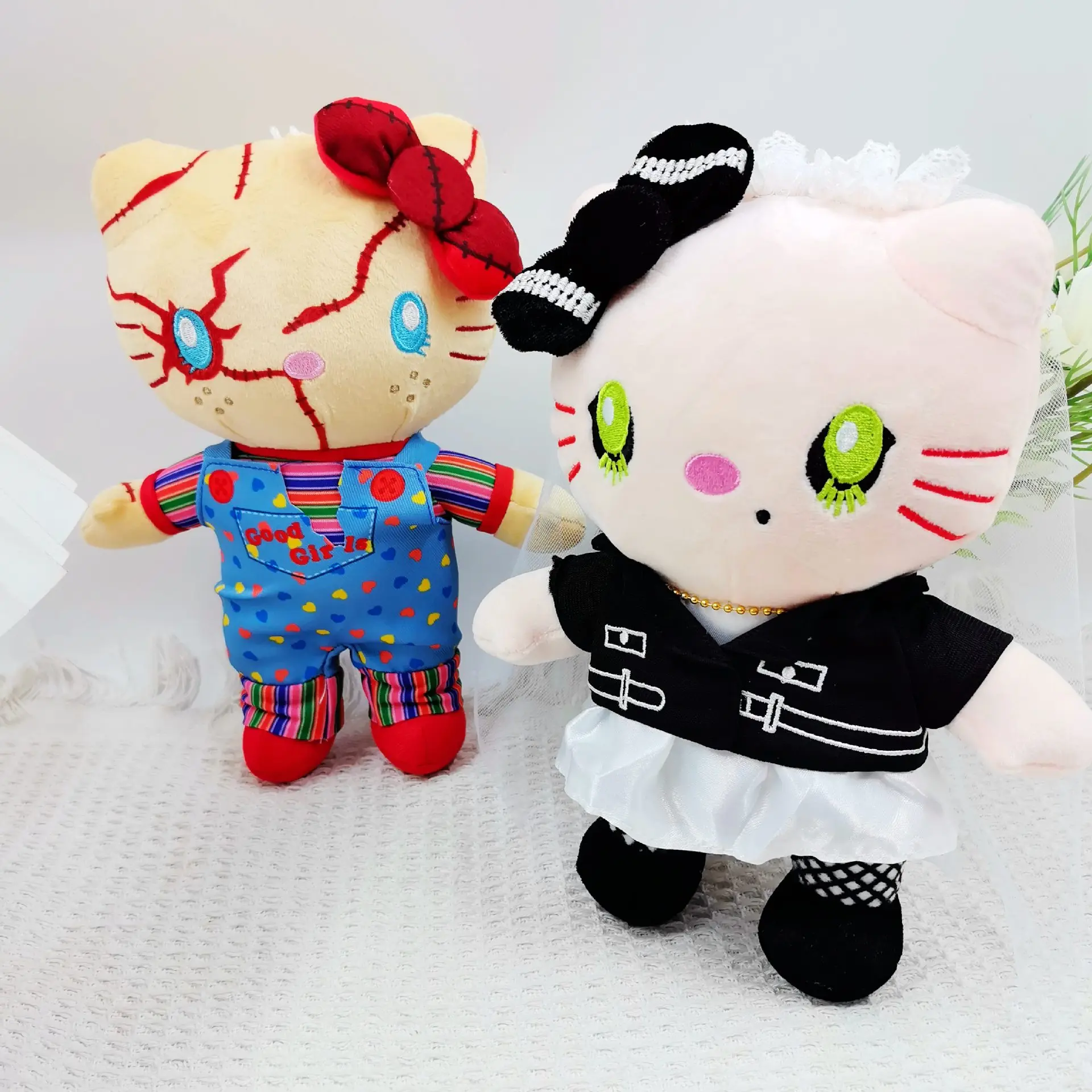 Kawaii تشاكي تيفاني عيد الحب ألعاب من نسيج مخملي محشوة دمية قلادة مفتاح الهاتف المحمول حقيبة عملة حقيبة Kawaii الطفل عيد الميلاد هدية عيد ميلاد