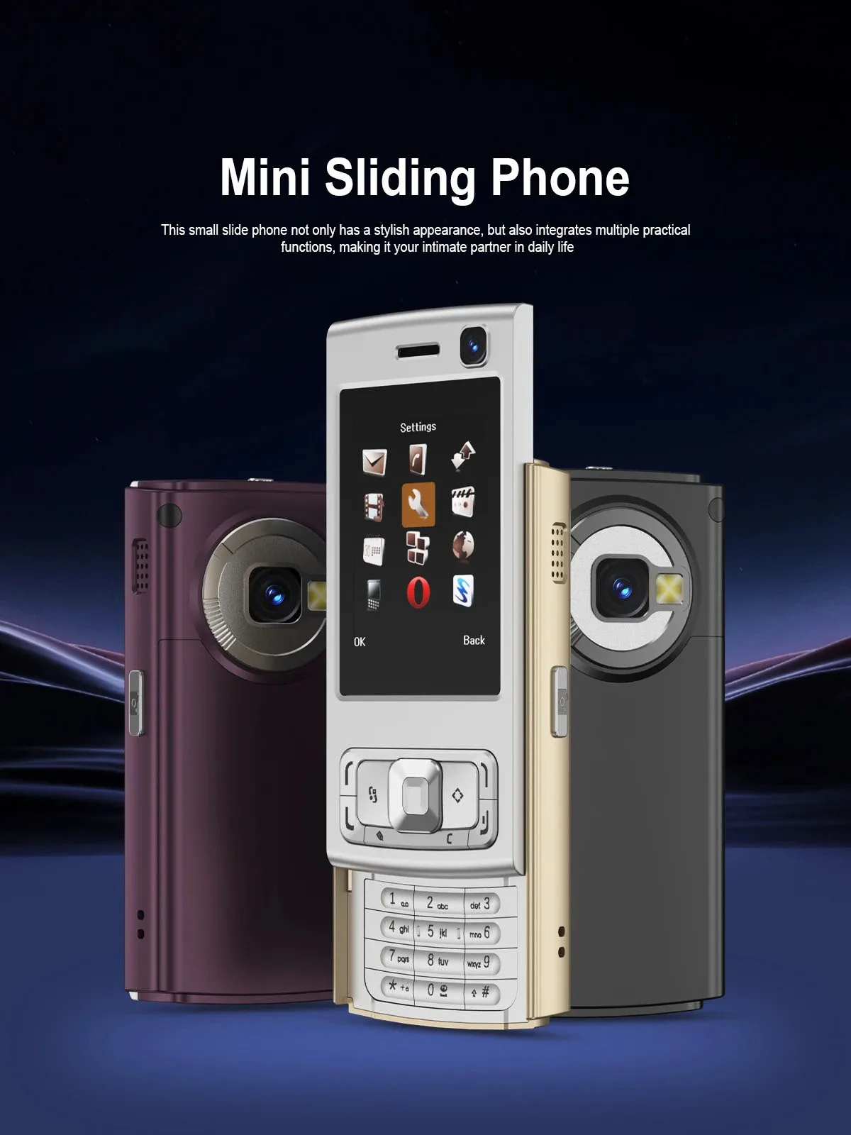 N95 Pro 2G Mini CellPhone 2.0inches Dual SIM Daul Standby GSM Mobile Phone Flashlight FM Radio Bluetooth Stylish Slider Phone