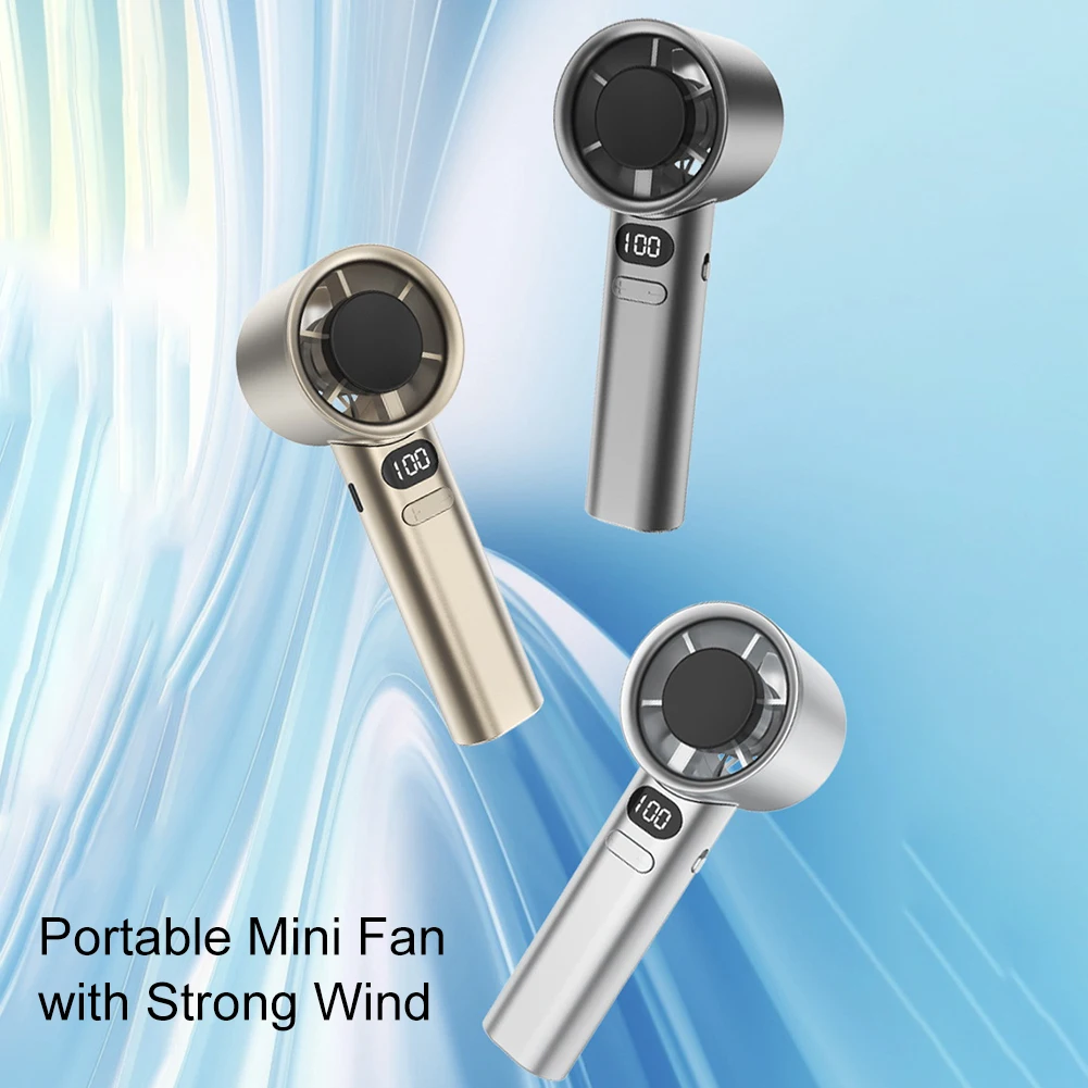 Compact Handheld Fan Handheld Fan Turbocharged Airflow Built-in AI Protecting Chip High-Temperature Protection