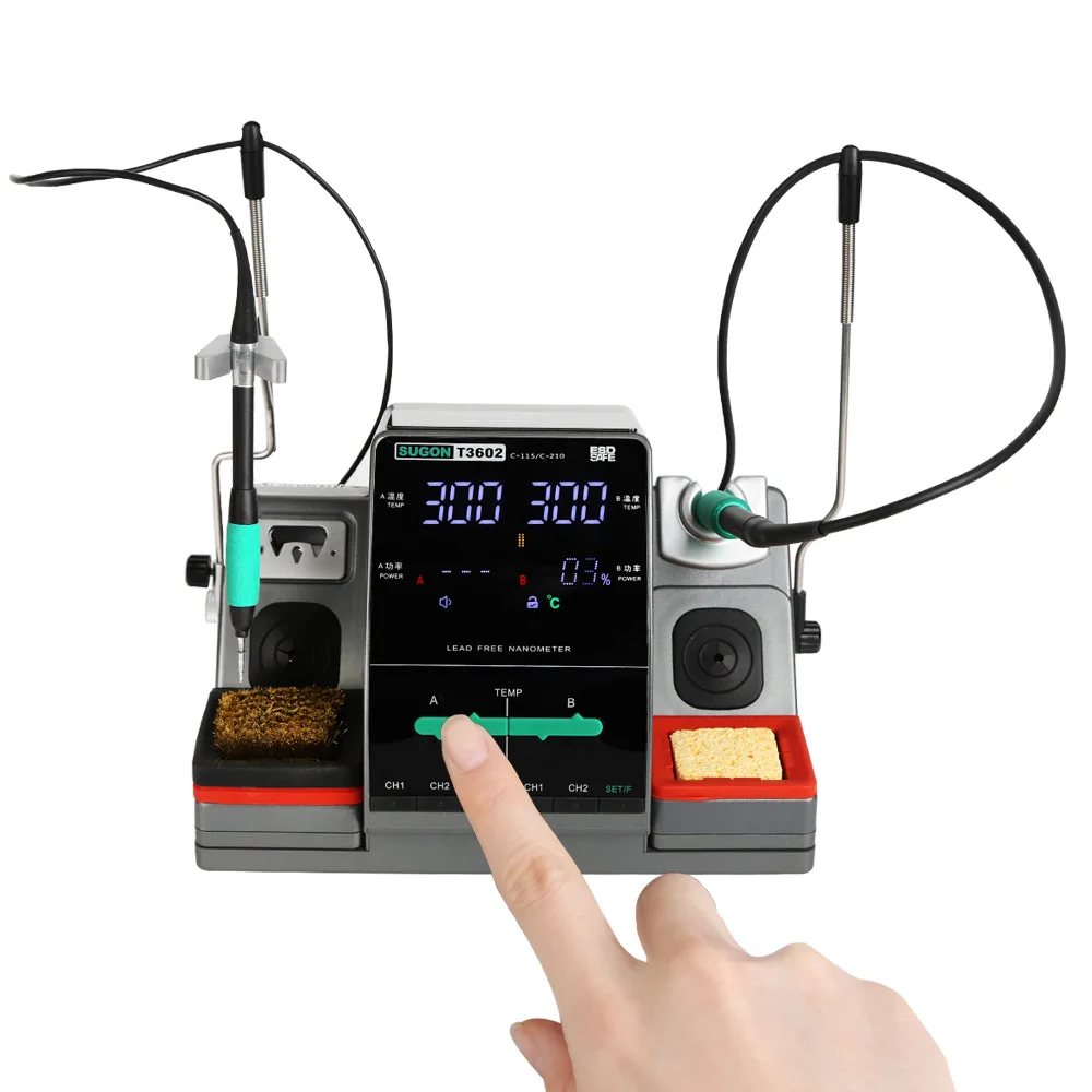 

T3602 Soldering Station Double Digital Display Soldering Iron 2 in 1Mobile Phone Soldering Rework Station
