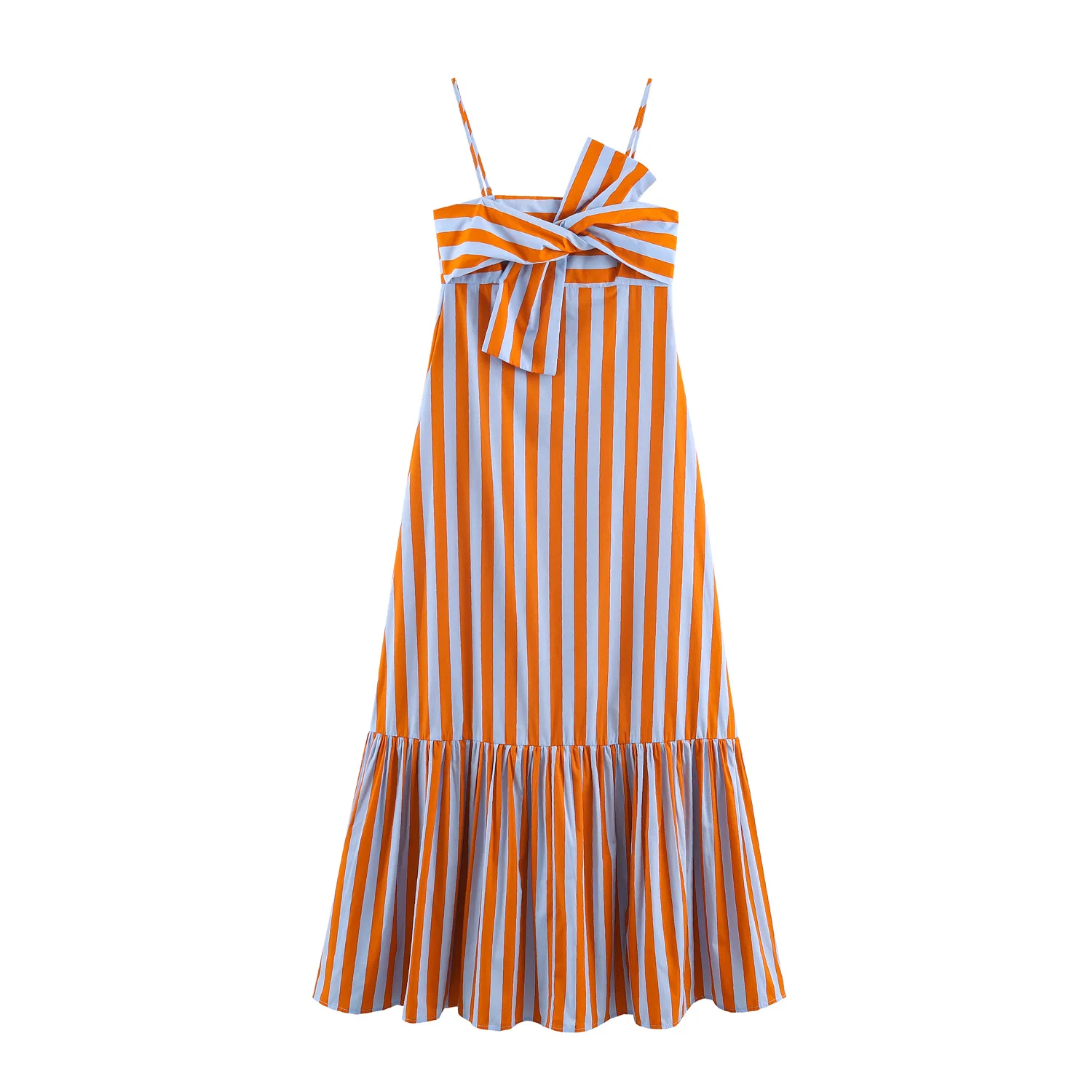 2026 Damen Gestreiftes Sling-Maxikleid, Elegantes Ärmelloses Loses Partykleid, Modisches Sexy Off-Shoulder Strand- und Urlaubskleid – Detail 2