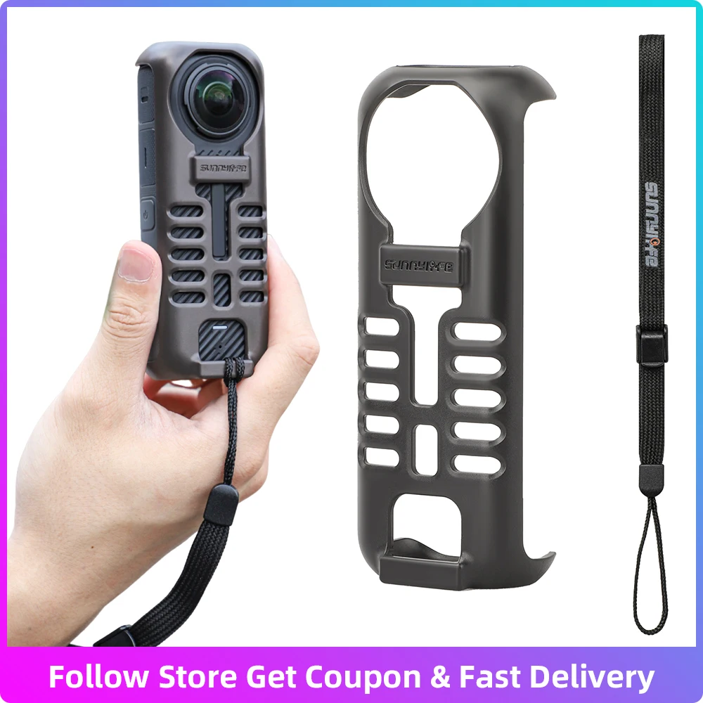 

For Insta360 X4 Graphene Cooling Protective Cover Accessories For Insta 360 X4 Camera Anti-fall Protective Case With Lanyard