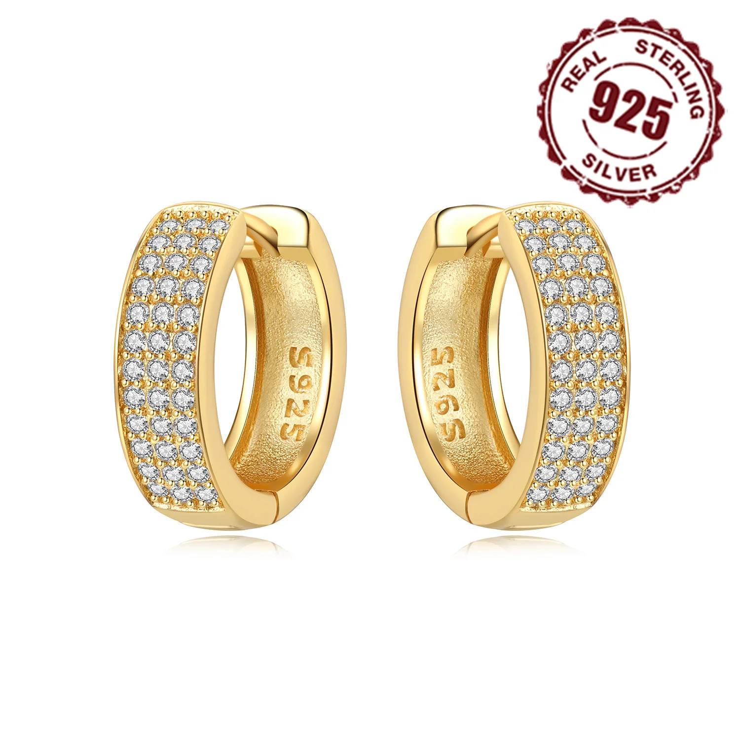 

925 Sterling Silver Sparkling Exquisite Earring Jewelry Versatile Hoop Earrings For Women Jewelry Fine Birthday Party Gifts