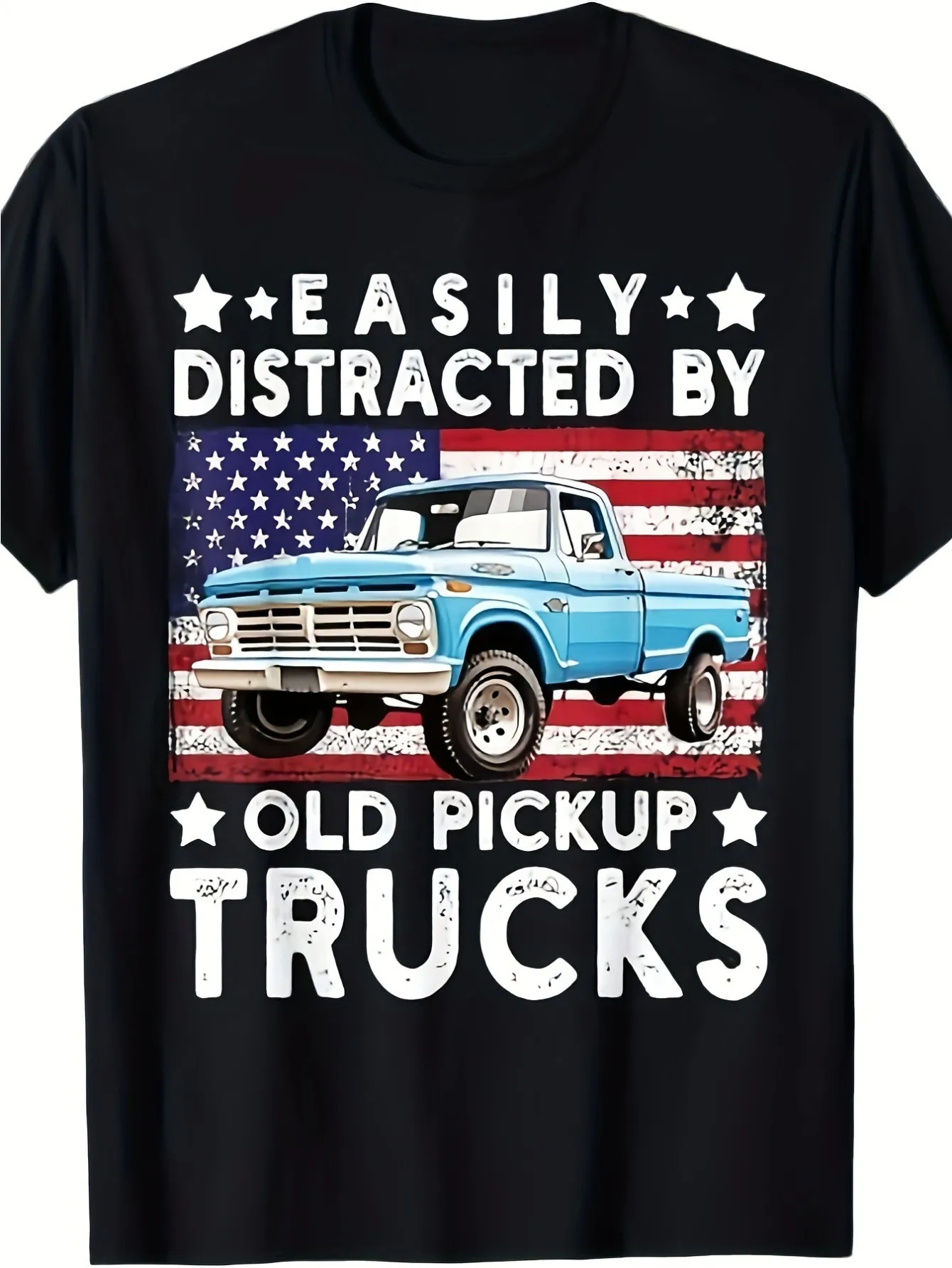 

Men's Christmas T-Shirt with Santa Claus and Nativity Scene - Black Crew Neck Short Sleeve Cotton Top, Slightly Stretchy, All-Season Casual Holiday Wear for Adults~Suitable