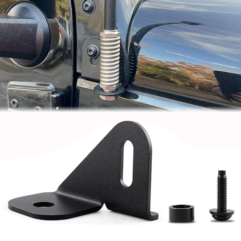 Left A-pillar Antenna Holder Driver Side CB Antenna Flagpole Holder for Jeep Wrangler JL JLU & Jeep Gladiator JT 2018-2023