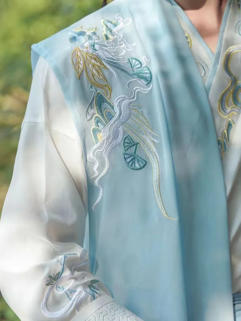 Traditional Embroidery Hanfu Dress Men Women Song Dynasty Cross Neck Costume Ancient Retro Hero Cosplay Clothing Han Elements