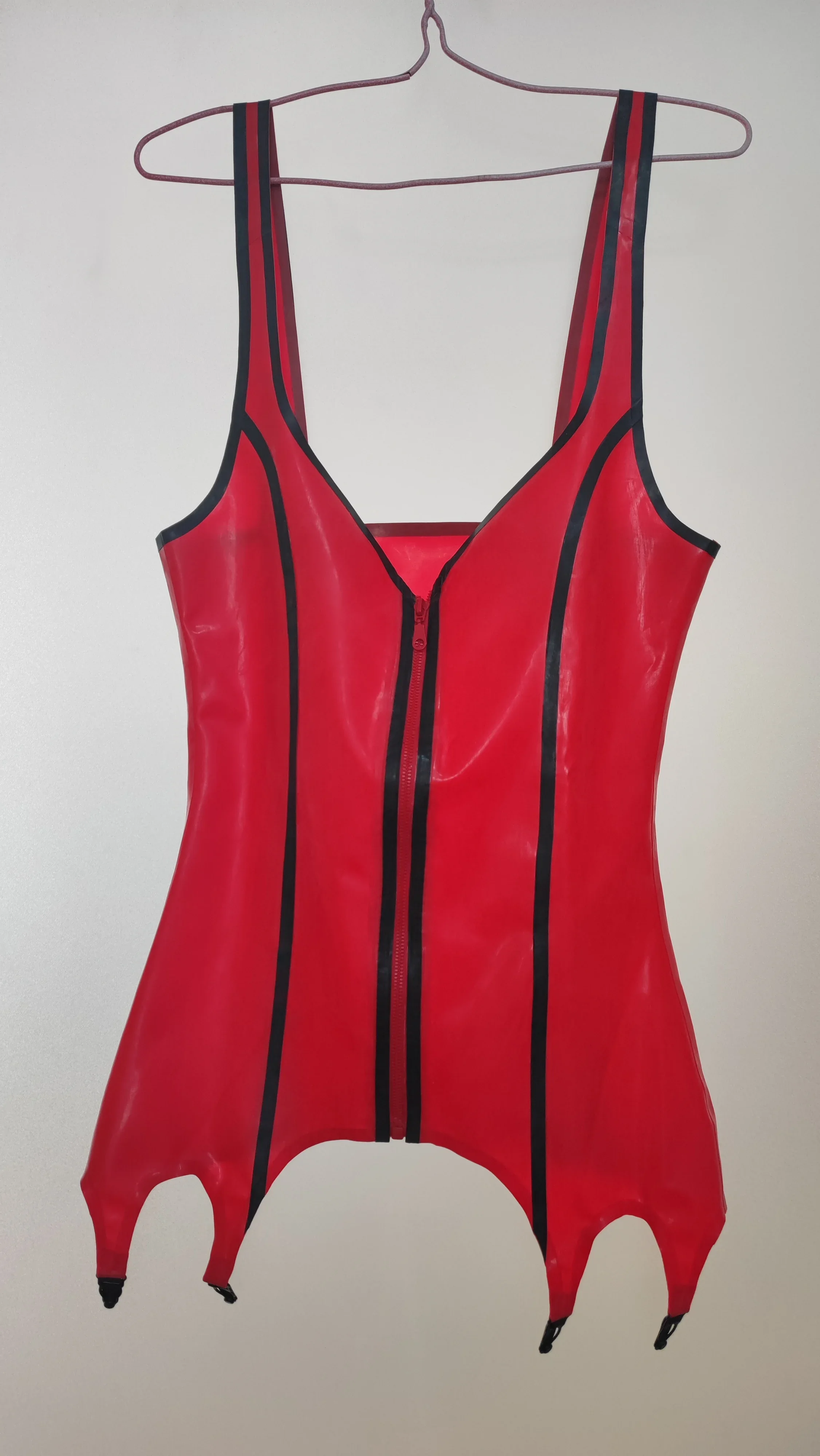 costume party Latex Rubber Gummi Ganzanzug cosplay Party Red sexy camisole swimsuit