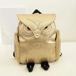 2024 Summer Owl New PU Leather Backpack Business Travel Doll Cartoon Animal Backpack Travel Trend Women's Bag