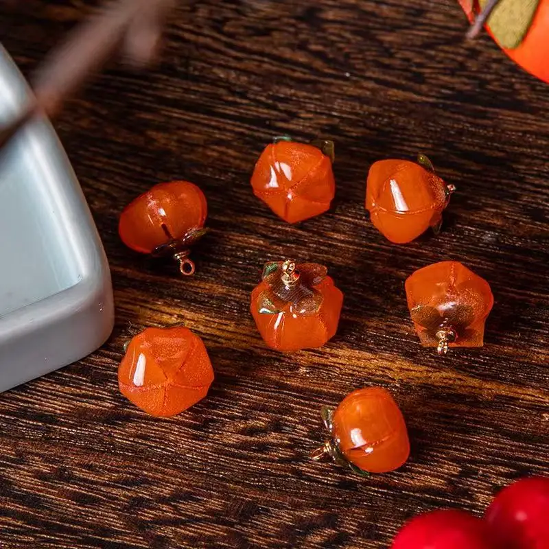 12.6*13.7mm diy accessories heat shrinkable persimmon earrings pendant headdress hairpin handmade semi-finished products