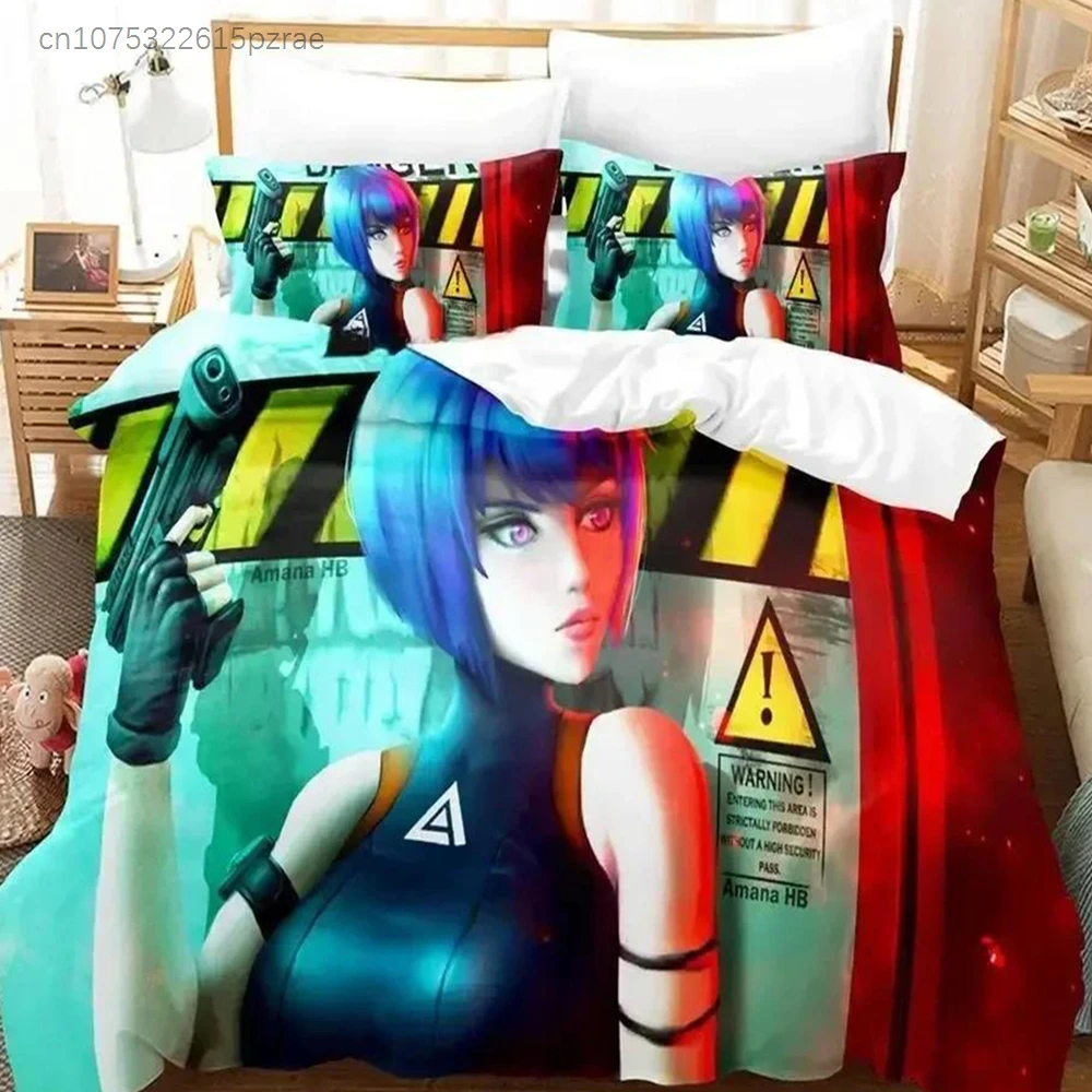 Ghost In The Shell Bedding Set Single Twin Full Queen King Size Bed Set Adult Kid Bedroom Duvetcover Sets 3D Anime Bed Sheet Set