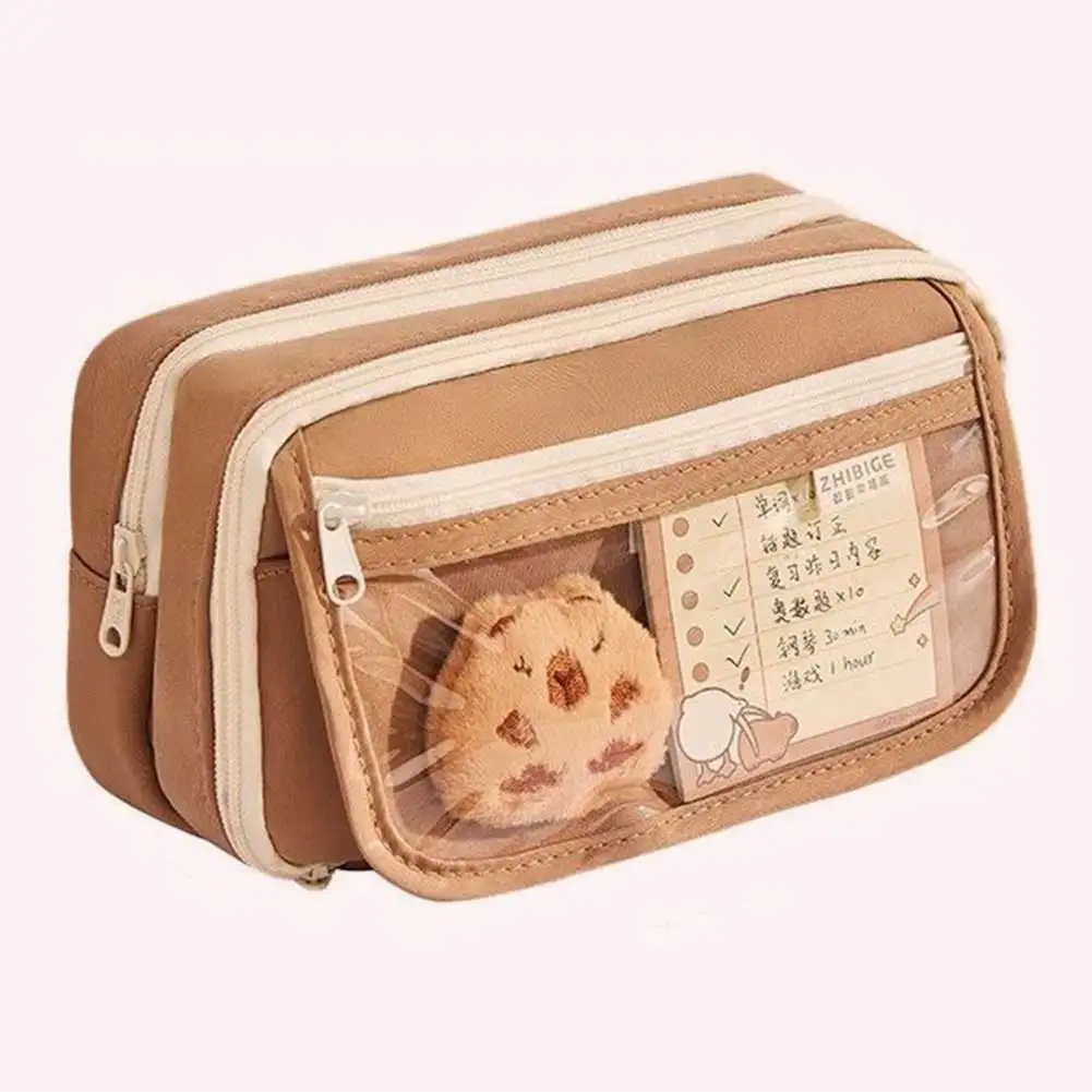

Capybara Cute Backpack with Pencil Case Kawaii Schoolbag Adjustable Strap Casual Bookbag Shopping Work Backpack