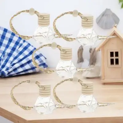

5Pcs Car Perfume Bottle Transparent Aroma Container Hanging Diffuser for Car Air Freshener Essential Oil Decorative Reusable