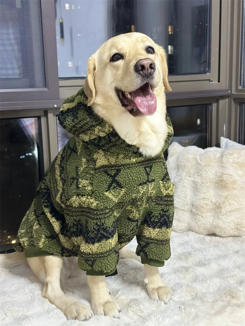 Big Dog Costume Hoodie Winter Coat Golden Retriever Clothes Poodle Labrador Samoyed Husky Border Collie Large Pet Clothing