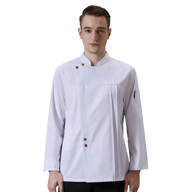 C313 Master Chef Uniform ผู้ใหญ่ Catering ร้านอาหารเบเกอรี่ Waiter Coat แจ็คเก็ตเสื้อ Workwear ทำอาหาร Cook Coat