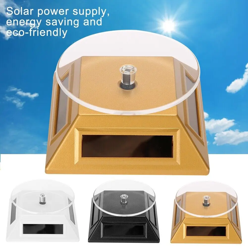 Jewelry Display Stand Solar Showcase Degrees Turntable Rotating Jewelry Organizer Display Stand Plastic Display Cases