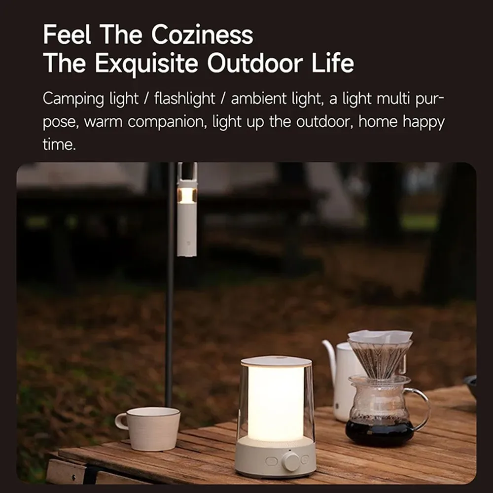 Xiaomi Mijia Split Camping Lamp Ambient Light Stepless Dimming Flashlight IP54 Dustproof Waterproof Rechargeable Smart Control