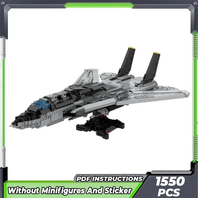 Moc อาคารอิฐเครื่องบินทหารรุ่น F-14 Tomcat Fighter เทคโนโลยี Modular Blocks ของขวัญของเล่นคริสต์มาส DIY ชุดประกอบ