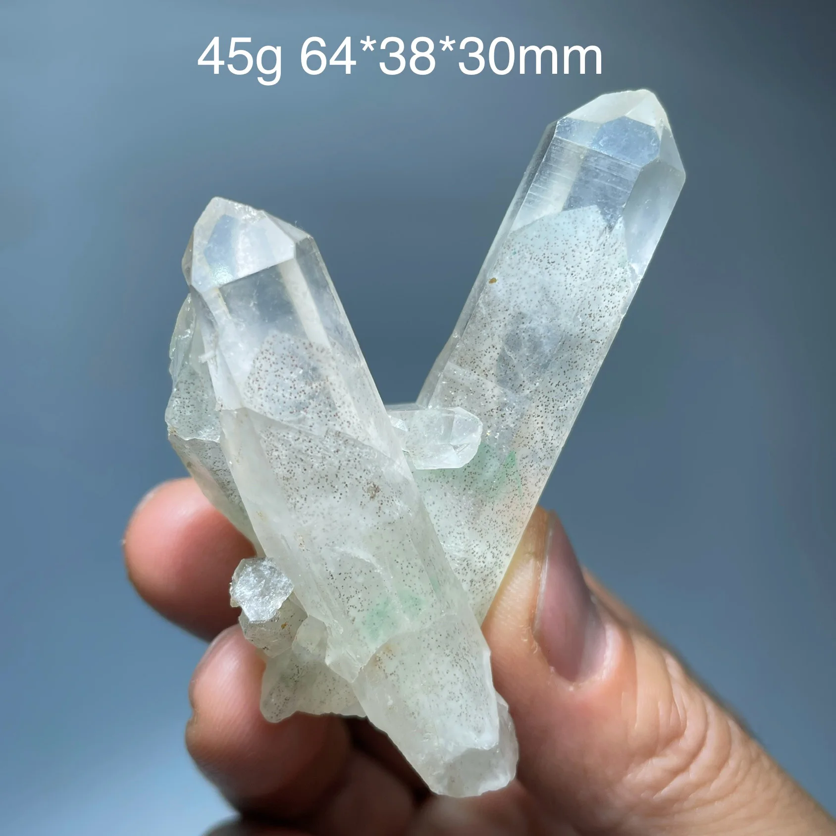 

45g Natural Green Phantom Crystal Mineral Specimen (Mountain inside) Clear Quartz Healing Stone Home Decor