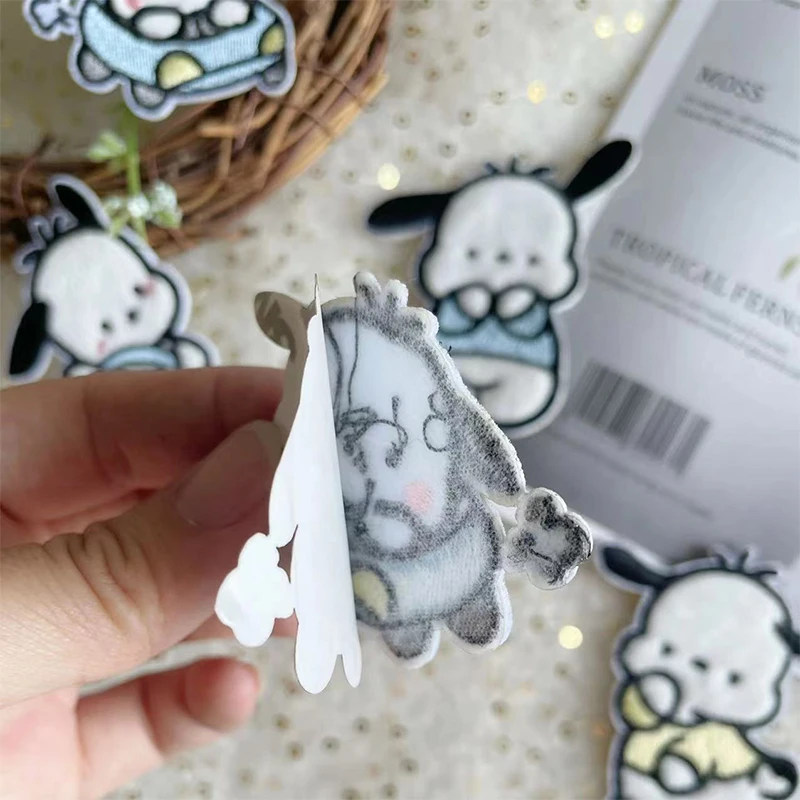 Sanrio Pochacco Embroidery Clothing Stickers Anime Clothes Patches Garment Stickers Cute Cartoon DIY Clothing Decoration