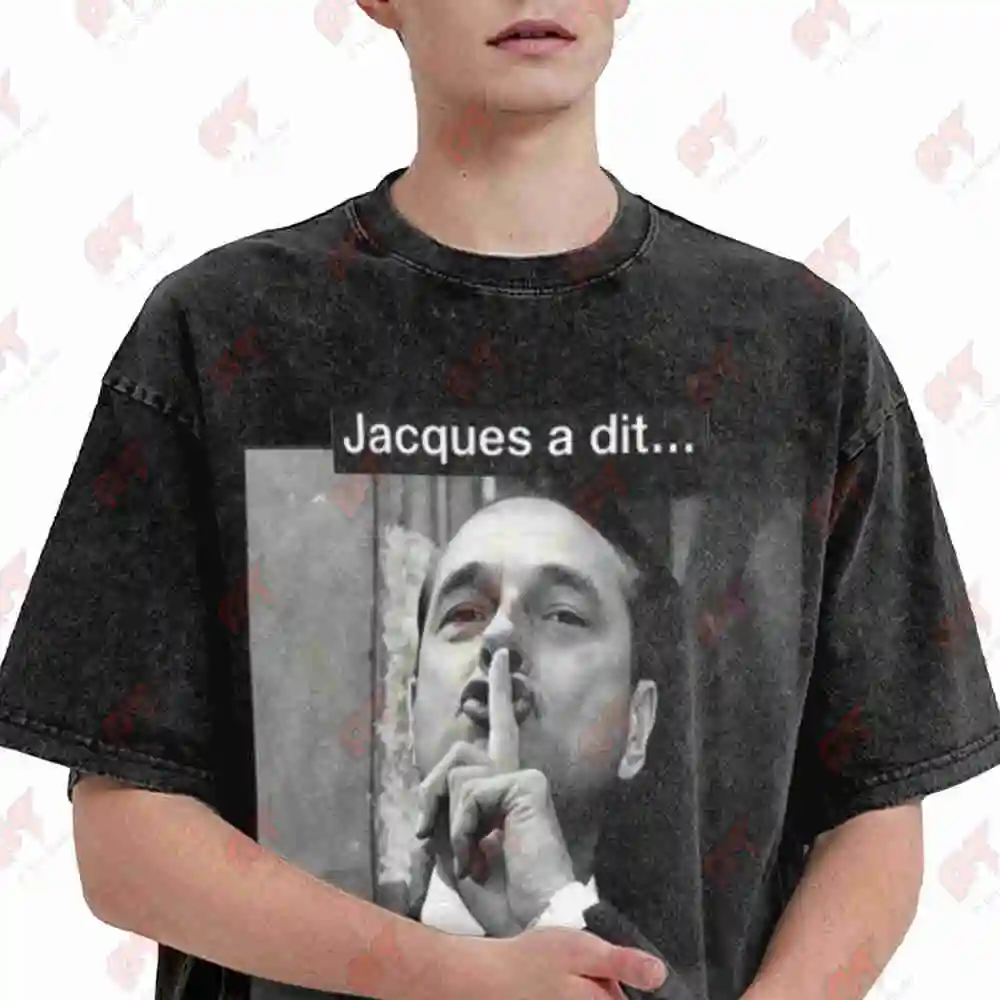 Chirac Close Your Mouth Vintage Washed Tee Pure Cotton T-Shirt