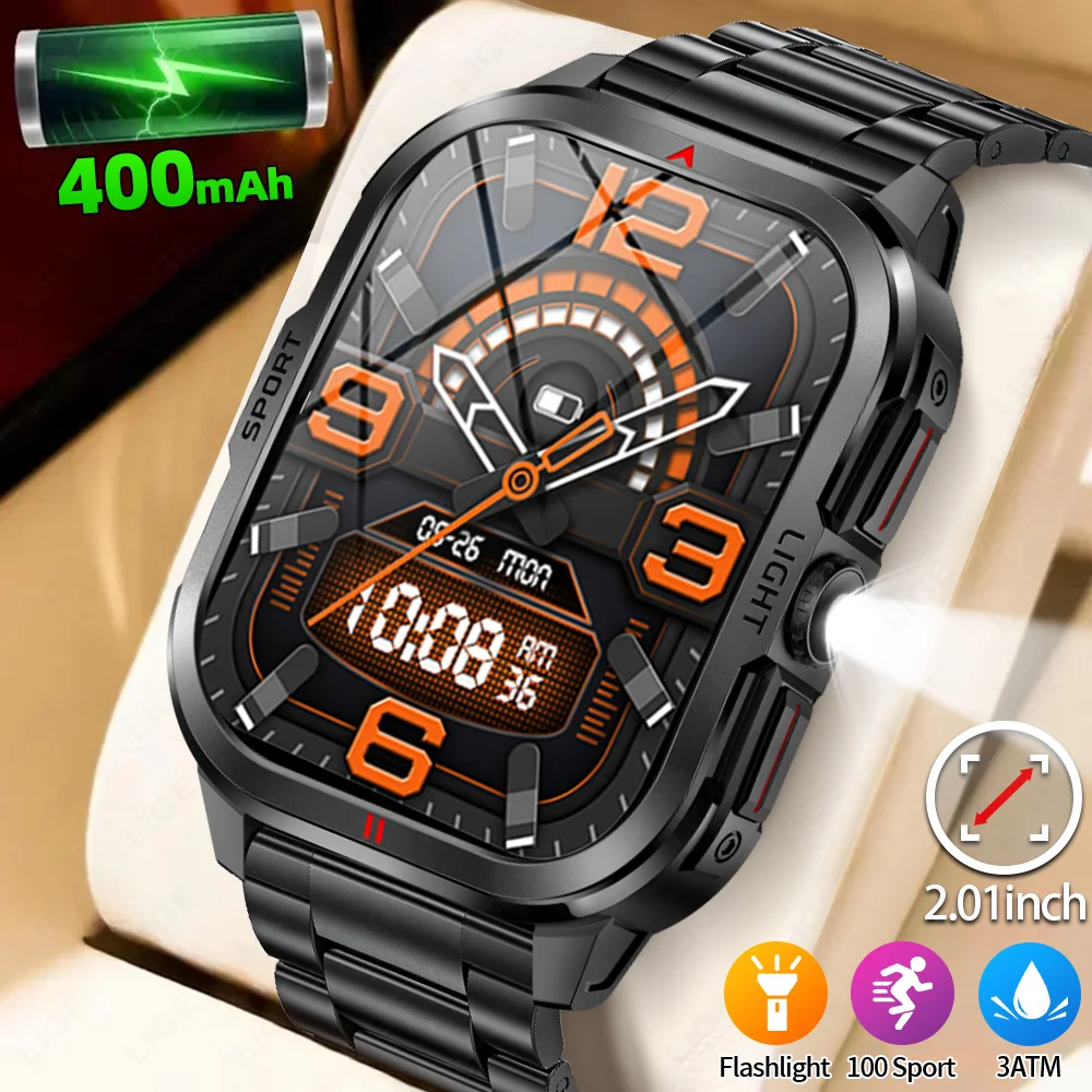 

LIGE 2025 New LED Flashlight Men's Smartwatch Bluetooth Talking Smartwatch Multi Sport Mode Sleep Health Monitoring Smart Watch