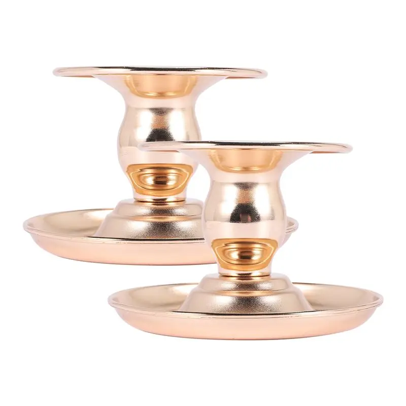 AS63-2Pcs Metal Candle Holders For Christmas Candle Holders For Dining Tables, Wedding Showcases And Fireplaces Home Decor