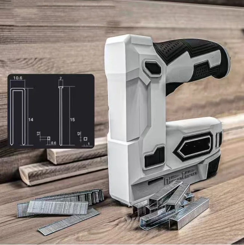 

Rechargeable Electric Nail Gun - Dual-Purpose for Straight Nails & U Nails, Lithium-Ion Power for Woodworking Projects