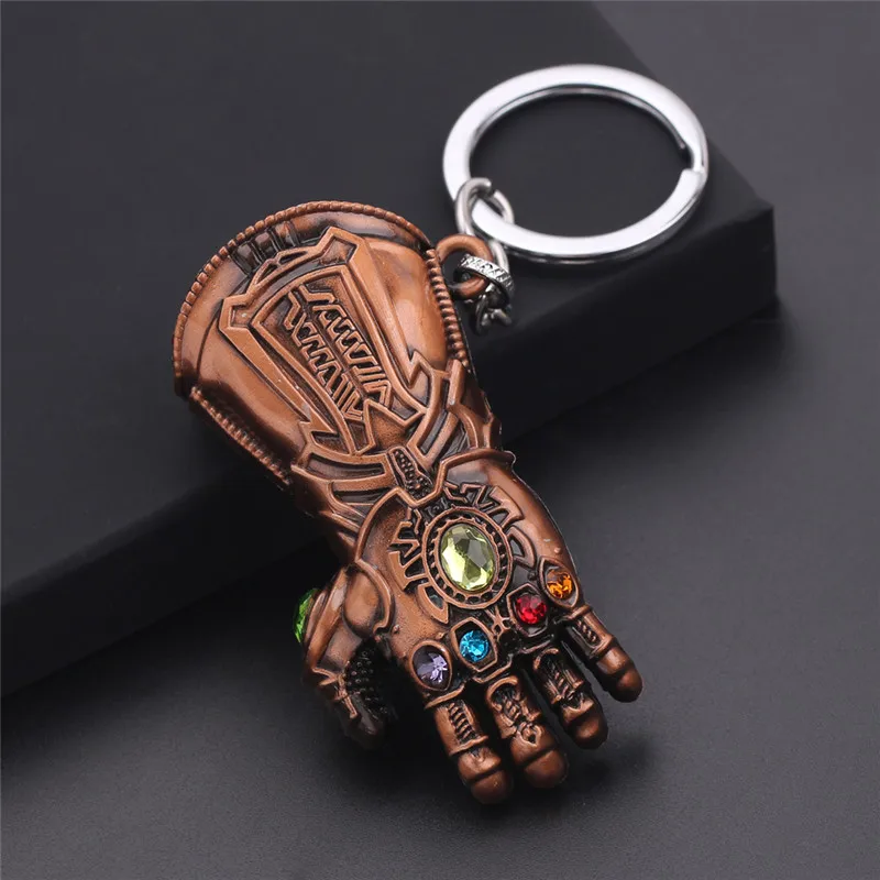 Thanos Gauntlet Glove Toys Keychain Alloy Figure Backpack Accessories Kids Keychain Holder Pendant Gift