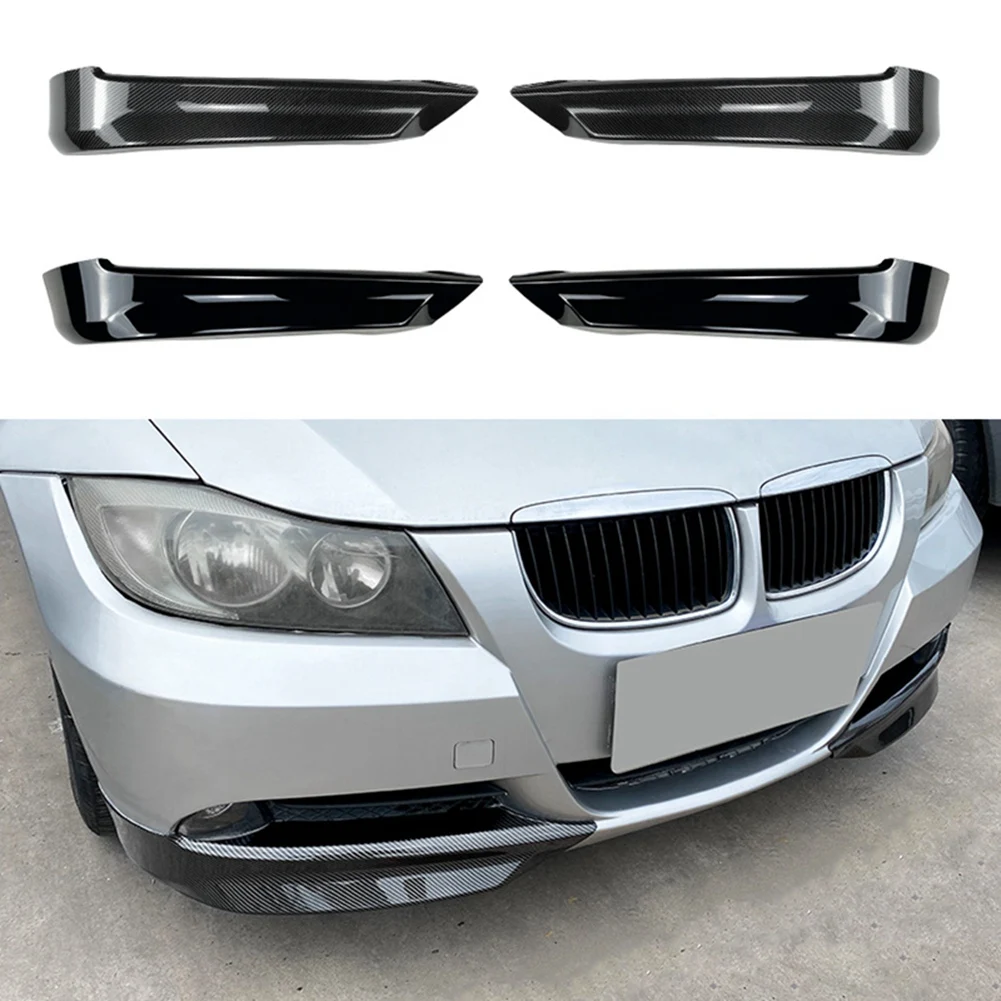 Car Glossy Black Front Bumper Lip Corner Cover Trim Lower Protector Splitter Spoiler for E90 E91 320I 330I 2005-2008