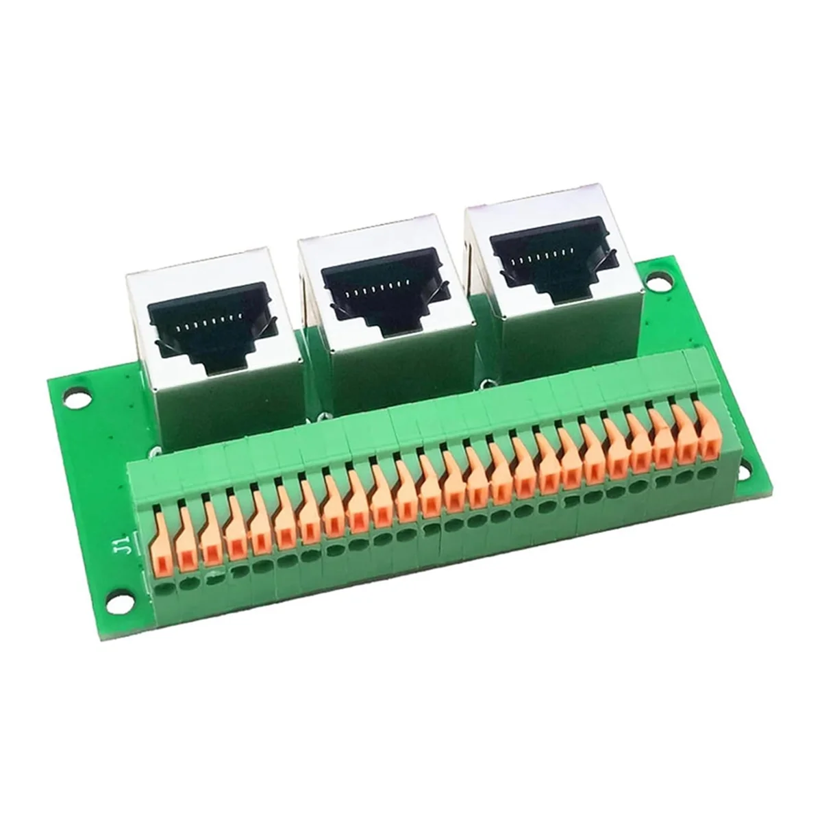 A99Z RJ45 Female Breakout Board,Solderless RJ45 to 8Pin Quick Spring Terminal,Three Ways RJ45 Female Connector with PCB Board